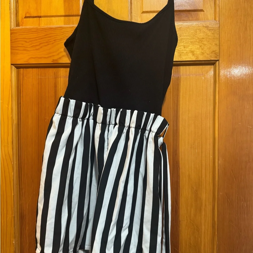 Black and White Striped Romper - Picture 1 of 2